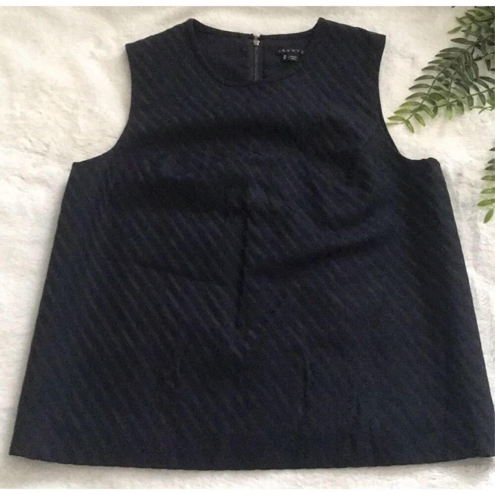 Theory navy black striped shell size medium - Picture 3 of 7
